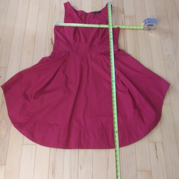 eShakti sleeveless red dress size large unique hem line - Picture 10 of 12